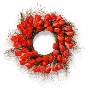 Red tulip wreath
